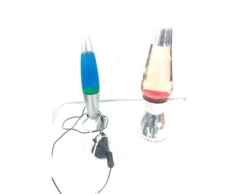 2 Vintage lava lamps and a flamingo lamp