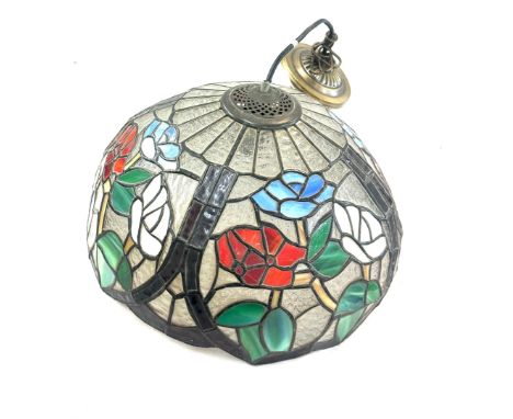 Vintage Tiffany style light shade 16 inches diameter 9 inches tall