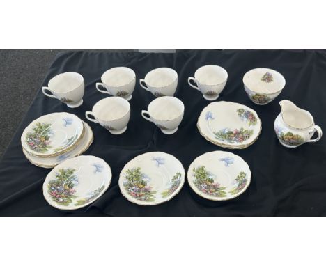 Royal Vale bone china tea service to include cup, saucers etc 