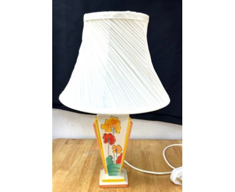 Clarice cliff style lamp, untested 