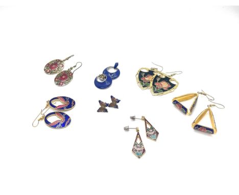 Selection of ladies enamel earrings 