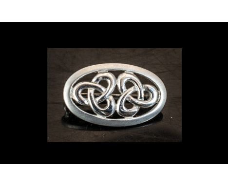 Scottish Silver Designer Brooch. Celtic Silver Brooch, Hallmarked for Silver, and Maker Mark K.H. Please See Attached Image. 