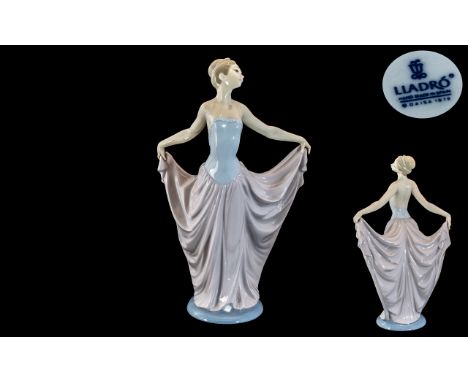 Lladro Hand Painted Porcelain Figure ' Dancer ' Model No 5050. Issued 1979 - Retired. Height 11.5 Inches - 28.75 cms. 1st Qua