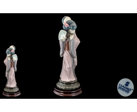 Lladro - Hand Painted Porcelain Figurine ' Chrysanthemum ' Model No 4990. Issued 1978 - Retired. Height 11.5 Inches - 28.75 c