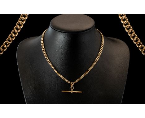 Antique Period - Superb Double 9ct Gold Albert Chain. All Links Marked for 9.375, In Wonderful Condition, Great Colour. Lengt