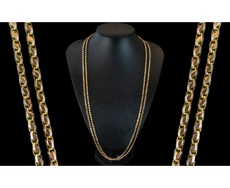 Victorian Period 1837 - 1901 Excellent 9ct Gold Muff Chain. Pleasing Design / Quality. Marked 9ct. Excellent Clasp. Great Con