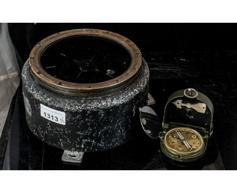 Military Interest an original bezard marching compass, together with US Army type d/12 gimbal compass head. 