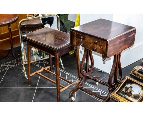 An Edwardian Mahogany Fold Over Card Table of small proportions, raised on square tapering legs  Height 22 inches, closed top