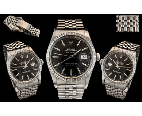 Rolex - Oyster Perpetual Date-Just Automatic Chronometer Gents Stainless Steel Wrist Watch, With Deployment Clasp. Features B