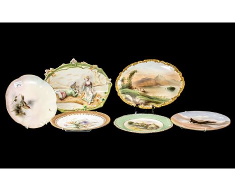 Collection of Cabinet Plates, including Royal Worcester bird decorated plate, a swallow plate, a floral decorated plate, a Wo