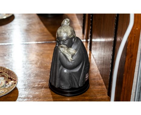 Lladro Gres Figure with Display Stand ' Short Oriental ' Model No 2057. Issued 1974 - Retired. Height 6.5 Inches - 16.25 cms.
