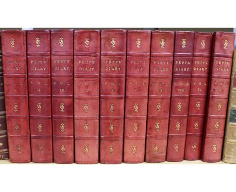 Wheatley, Henry (edit) - The Diary of Samuel Pepys, 10 vols, illus, ¾ morocco with marbled boards, London, George Bell, 1897