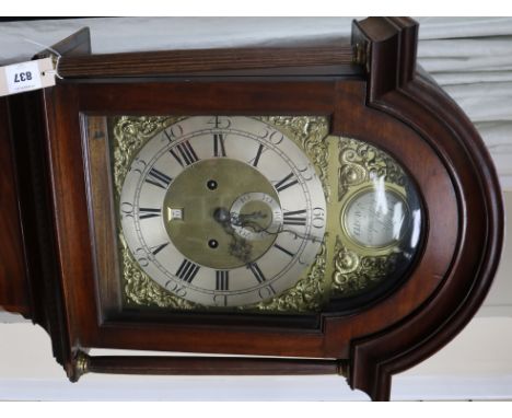 A mahogany longcase clock, the eight-day movement with brass dial by Philip Polkinghorn, St Austle, 200cm