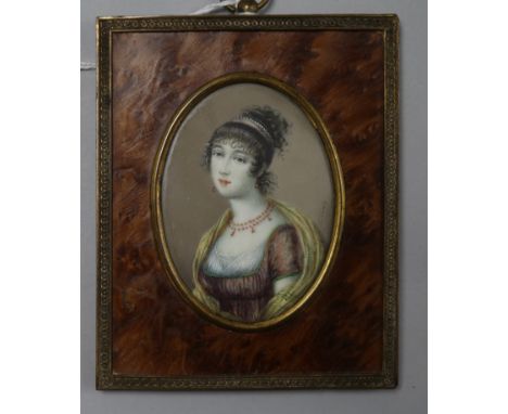 C* Charle..., miniature portrait of a lady