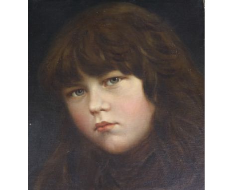 Late 19th century English School, oil on canvas, portrait of a girl, indistinctly signed, 31 x 24cm, unframed