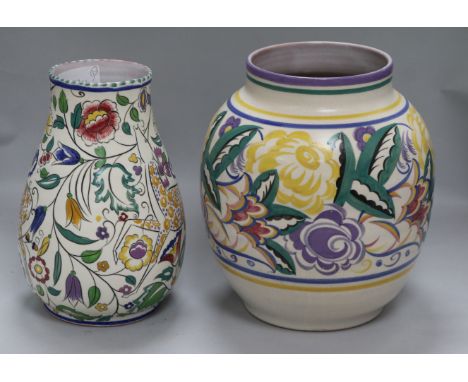 A Poole Carter Stabler Adams vase and a later Poole vase, height 10in. & 9.5in.