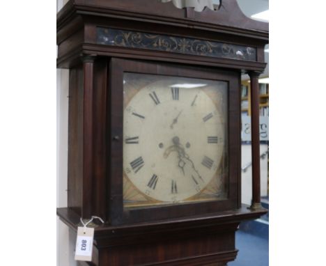 An early 19th century mahogany eight day longcase clock, 220cm