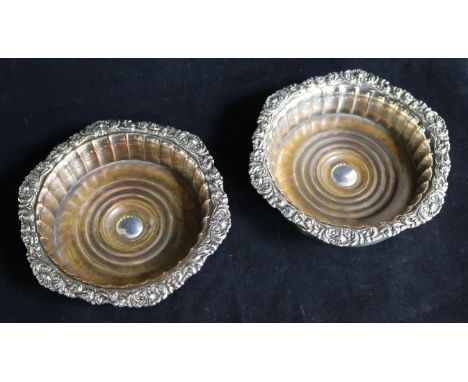 A pair of 19th century Old Sheffield, plate wine coasters, 17cm.