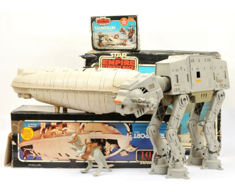 Palitoy Star Wars vintage vehicles and creatures x 3 including AT-AT Walker, Good Plus (missing chin guns), within Fair opene