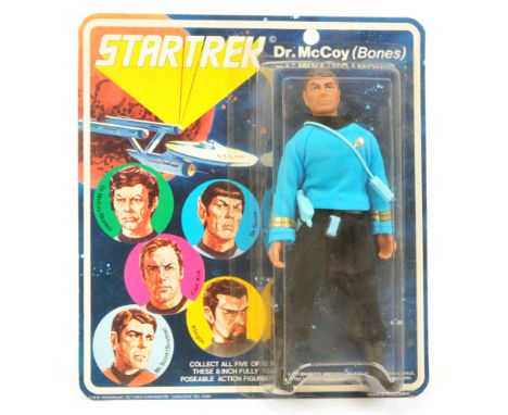 Mego Star Trek 8" vintage Dr. McCoy (Bones) action figure. Near Mint within Near Mint Packaging