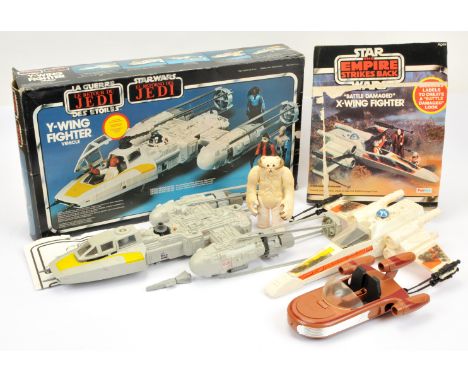 Palitoy Star Wars vintage creatures and vehicles x 4 including Hoth Wampa, Fair (discoloured) complete, Landspeeder, Good Plu