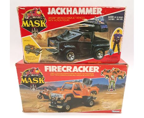 Kenner M.A.S.K. Firecracker (Complete but with no Inserts) &amp; Jackhammer (Complete with no Inserts) Vehicle and Figure Set