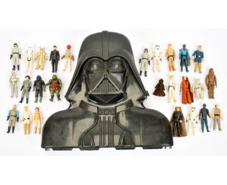 Kenner Star Wars vintage Darth Vader Carry Case with 24 x 3 3/4" figures including Jawa, Luke Skywalker, Princess Leia Hoth, 