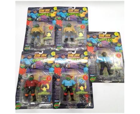 Playmates Star Trek Teenage Mutant Ninja Turtles Carded Figures Includes Captain Leonardo, Chief Medical Officer Raphael, Fir
