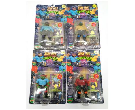 Playmates Star Trek Teenage Mutant Ninja Turtles Carded Figures Includes Captain Leonardo, Chief Medical Officer Raphael, Fir