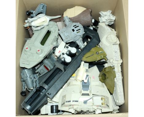 Large quantity of Kenner Star Wars vintage vehicles and spare parts, generally Fair incomplete.