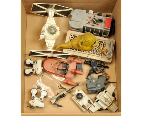 Kenner Star Wars vintage vehicles and play-sets x 11 including TIE Fighter, Imperial Troop Transporter, Jabba The Hutt, Lands