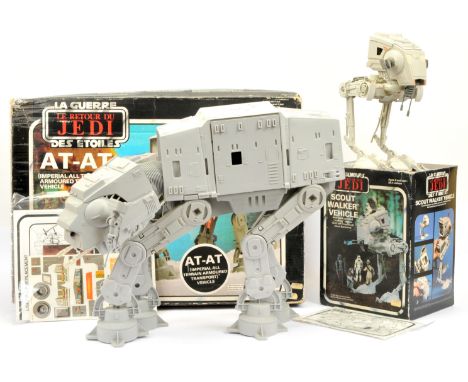 Palitoy Star Wars vintage vehicles x 2 including Return of the Jedi AT-AT Walker, Excellent (missing bulb cover), within Fair