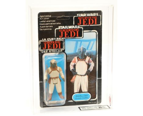 Palitoy Star Wars vintage Tri-Logo Klaatu Skiff Guard 3 3/4" figure UKG Graded 75%, Card 75 Bubble 75 Figure 85, un-punched 7