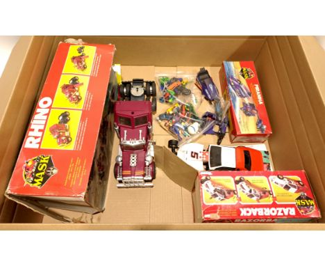 Quantity of Incomplete Kenner M.A.S.K. Vehicles &amp; Figures Includes Rhino, Razorback, Piranha with others. Fair to Good so