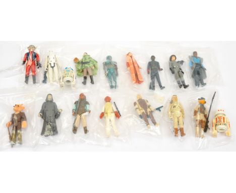 Kenner vintage Star Wars 3 3/4" figures x 16 including Princess Leia Bespin, Princess Leia Combat Poncho, Lando Calrissian, H