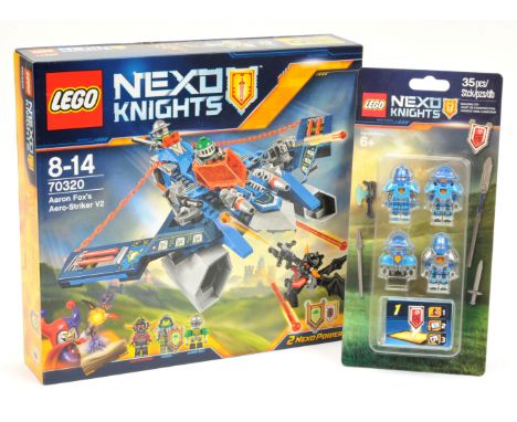 Lego Nexo Knights Aaron Fox's Aero-Striker V2 #70320 with Knight Army Blister Pack #853515. Both within Near Mint Packaging.