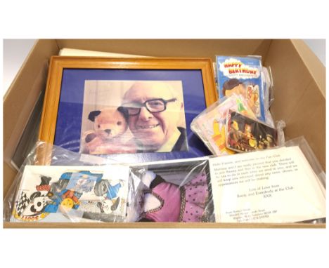 Quantity of Sooty &amp; Sweep Collectibles Includes Framed Harry Corbett Picture, Postcards, Birthday Cards, Fan Club Items w