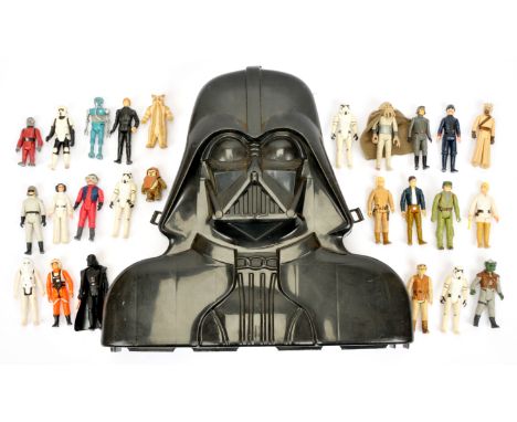 Kenner Star Wars vintage Darth Vader Carry Case with 25 x 3 3/4" figures including Darth Vader, Luke Skywalker, Princess Leia