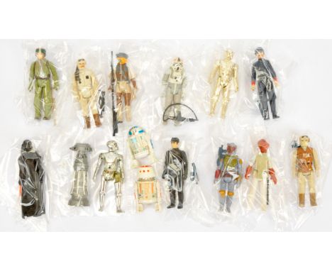 Kenner Star Wars vintage 3 3/4" figures x 15 including White Bespin Guard, Princess Leia Boushh, Rebel Commander, AT-AT Drive