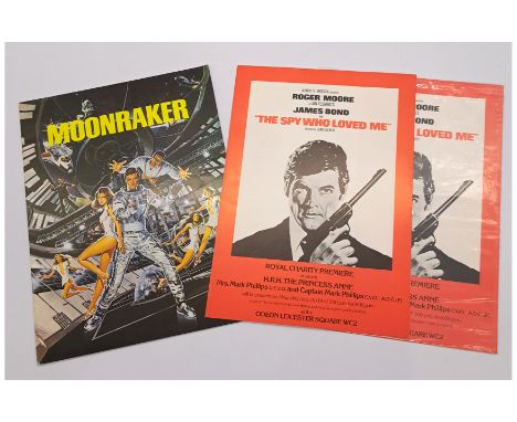 James Bond Moonraker Brochure &amp; James Bond The Spy Who Loved Me Royal Charity Premiere Foldout (July 7th 1977 Leicester S