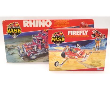 Kenner M.A.S.K. Rhino (Complete but Missing Inserts) &amp; Firefly (Complete but Missing Inserts and Instructions). Good to G