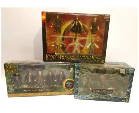 ToyBiz Lord of the Rings Action Figure Box Sets x3 Includes Battle at Shelob's Lair, There and Back Again... and The Burden o