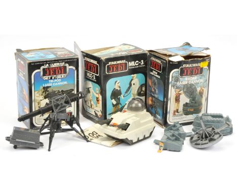 Kenner &amp; Palitoy Star Wars vintage Return of the Jedi Mini Rigs x 3 including Radar Laser Cannon, MLC-3 and Tri-Pod Laser