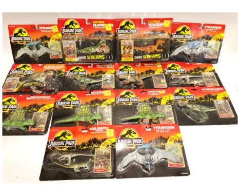 Quantity of Kenner Jurassic Park Dinosaur Action Figures Includes Electronic Dilophosaurus, Electronic Velociraptor, Coelophy