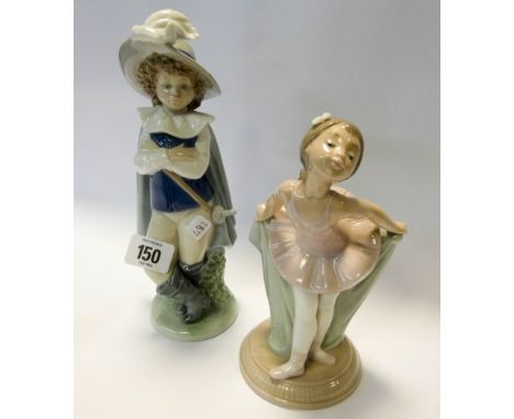 A Nao porcelain figurine of a ballerina and another of a boy 