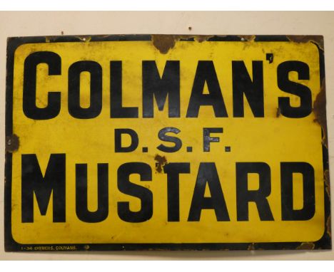 An enamel Colman's Mustard advertising sign 