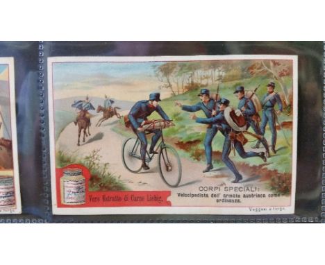 LIEBIG, complete (4), inc. Shells and Heads II (S508), Special Troops I (S510), The Crusades I (S512) & The Effects of Light 
