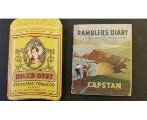 TOBACCO, selection, inc. Dill's Best Smoking Tobacco, folding card with six attached pipe-cleaners; Will's Capstan Ramblers D