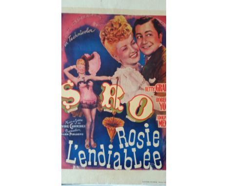 W.W. II, cinema poster (12 x 16.5) for Rosie L'Endiablee (Sweet Rosie O'Grady), with Betty Grable & Robert Young, with part m