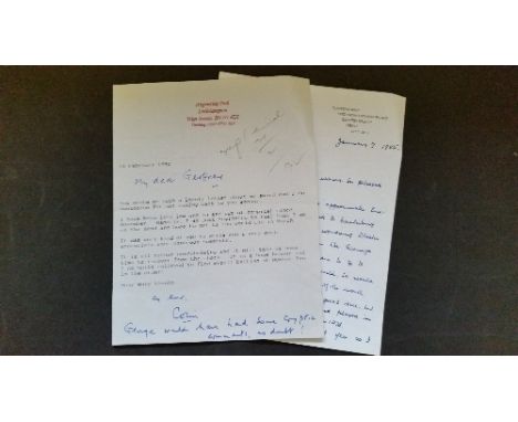CRICKET, signed Kent letters to Geoffrey Howard (Manager of the 1954/5 Ashes team), inc. hand-written letter by Les Ames, 7th